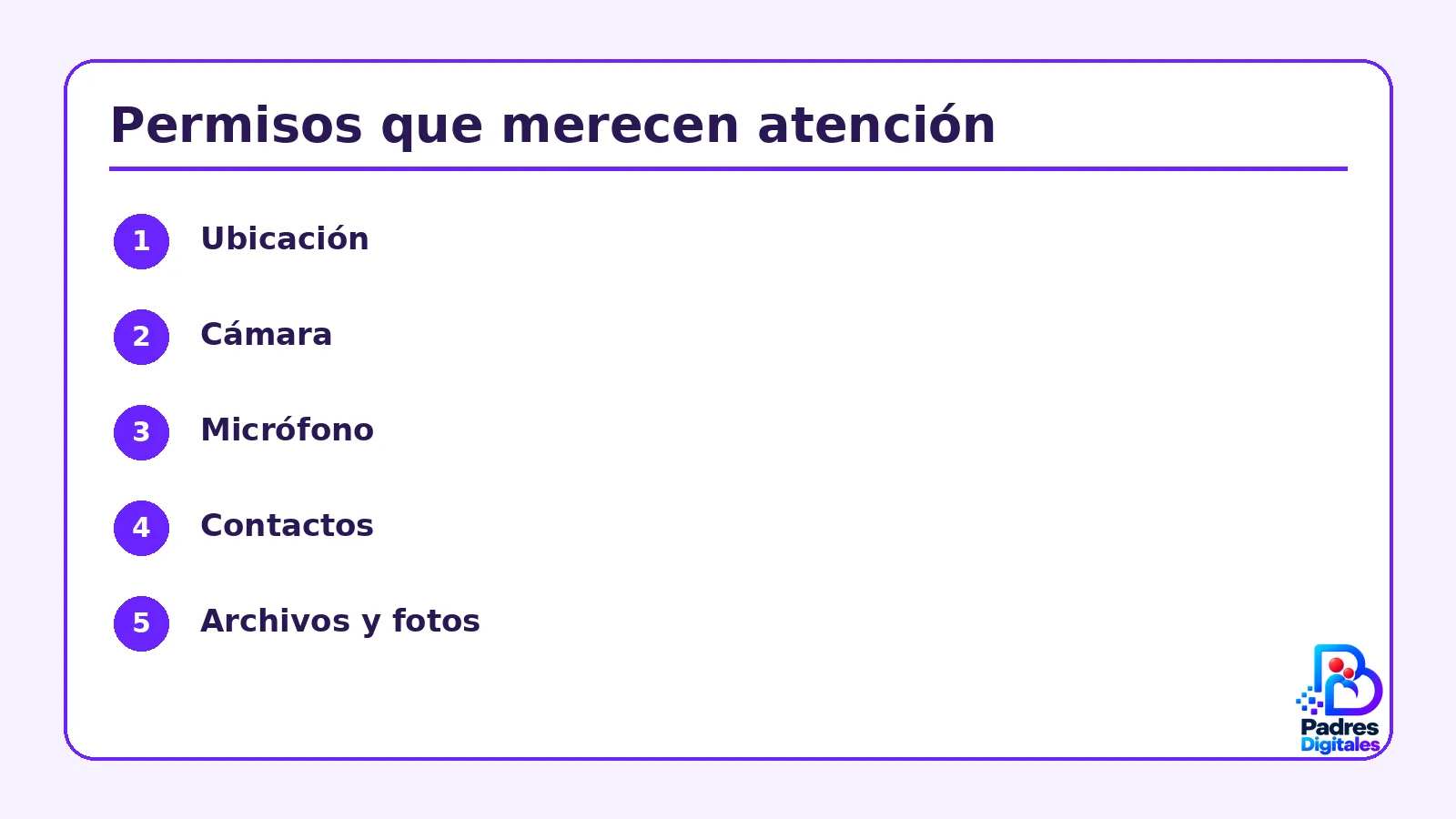 Lista visual de comprobaciones para Family Link permisos de aplicaciones