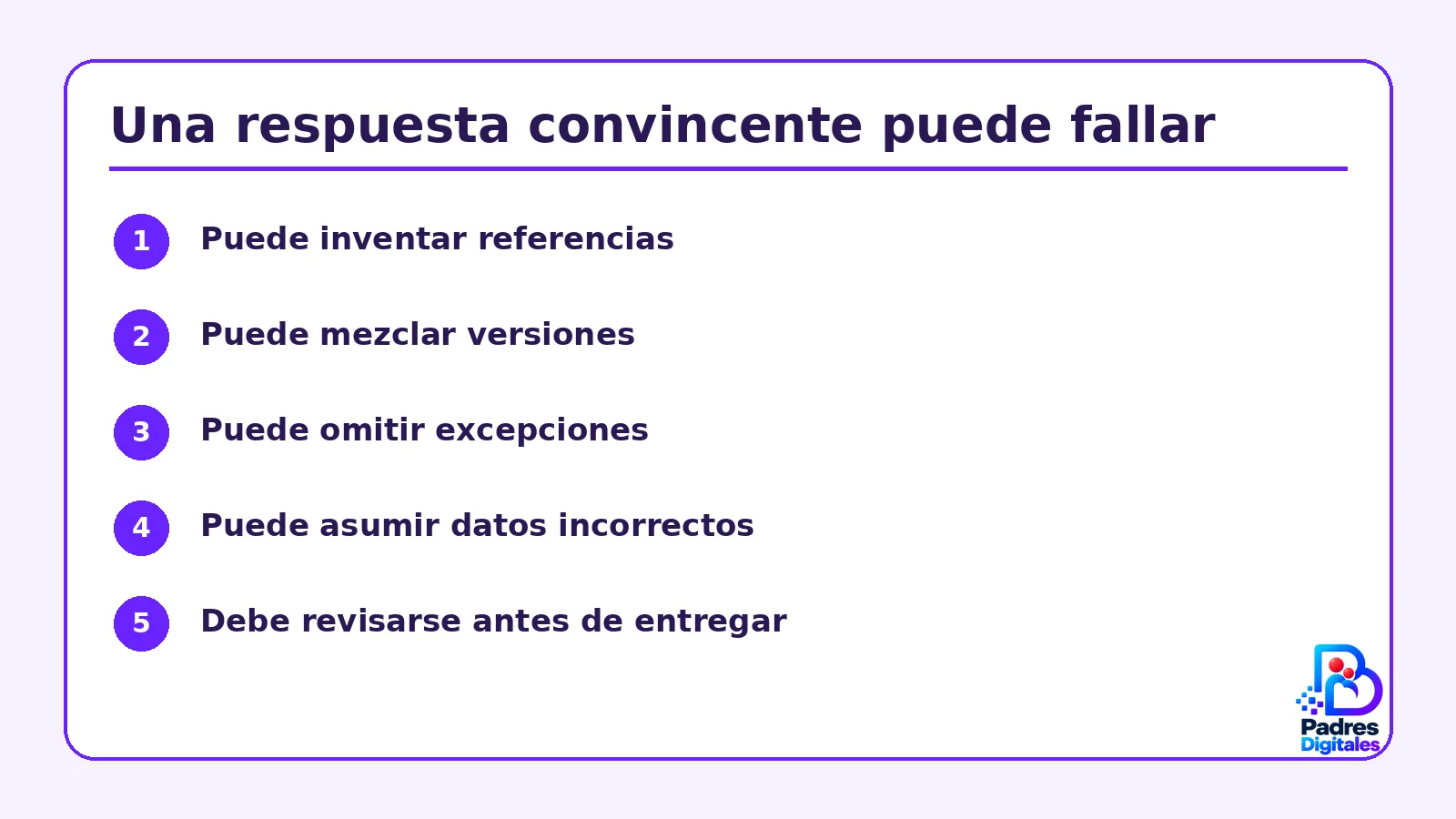 Lista visual de comprobaciones para verificar respuestas de ChatGPT