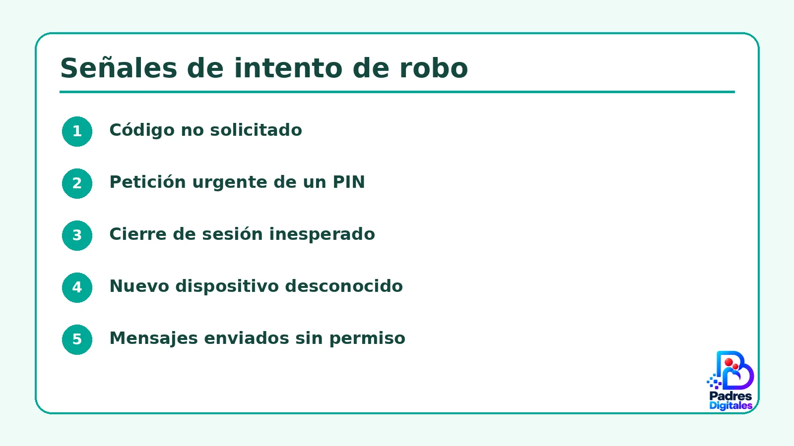 Lista visual de comprobaciones para proteger WhatsApp de un menor