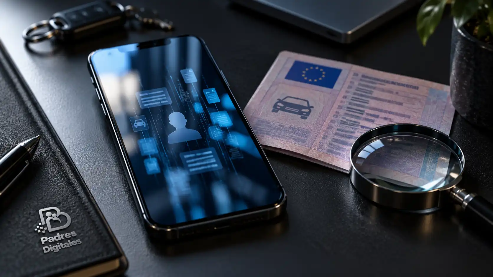 Imagen editorial de un móvil y una auditoría de privacidad relacionada con miDGT