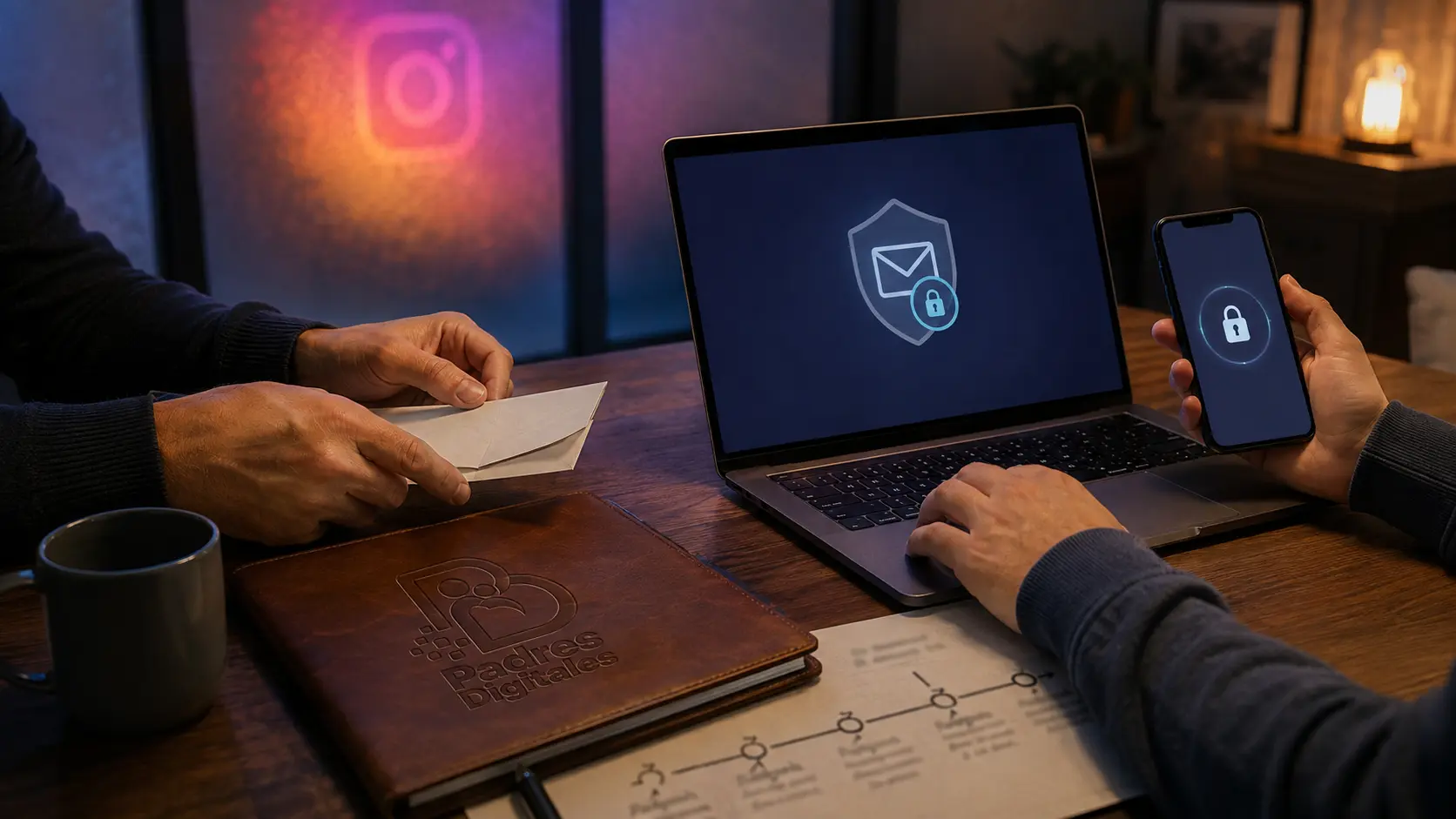 Familia protege el correo vinculado antes de recuperar una cuenta de Instagram