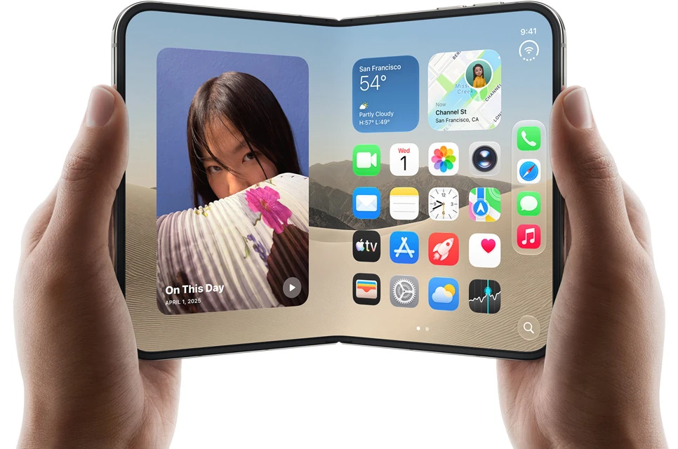 iPhone Duo plegable mostrado por Apple en su página oficial.